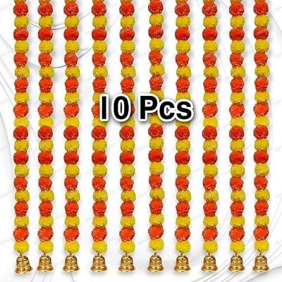 Decoration Toran Genda Phool 10ps Handmade Artificial Marigold Flowers