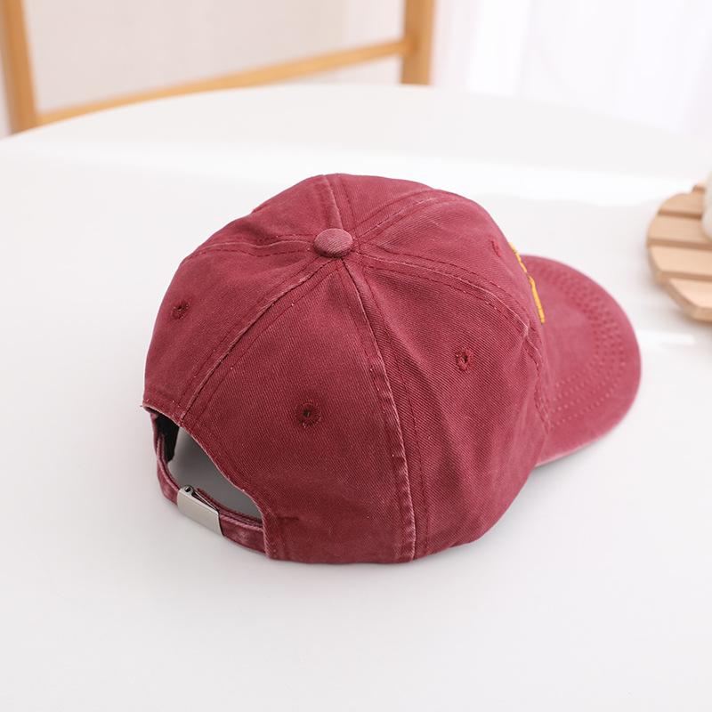 4-7Y Cartoon Car Children Baseball Hat Retro Washed Cotton Kids Sunshade Peaked Cap Solid Color Boys Girls Visors Caps