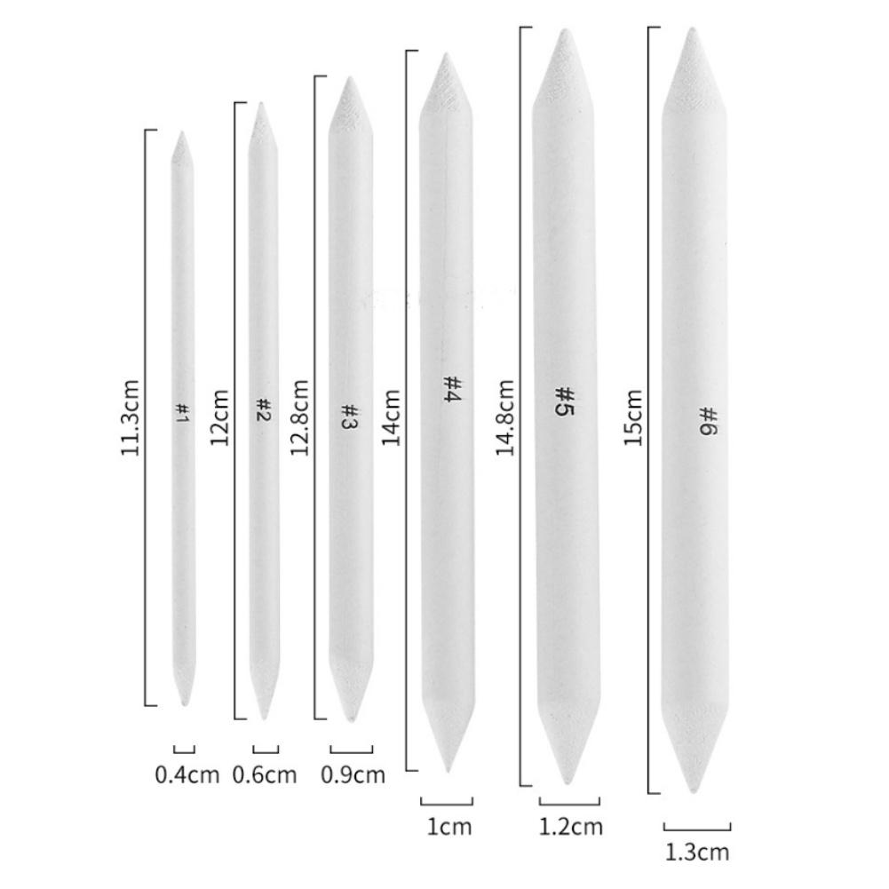 6PCS Blending Stumps, Paper Art Blenders, Sketch Drawing Tools, Solid Double-Ended Blending Stumps For Drawing Shading Blending Charcoal Graphite