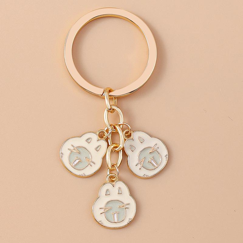 Cute Enamel Carrot Rabbit Keychain Cartoon Animal Key Ring for Women Girl Handbag Pendant DIY Handmade Jewelry Gift