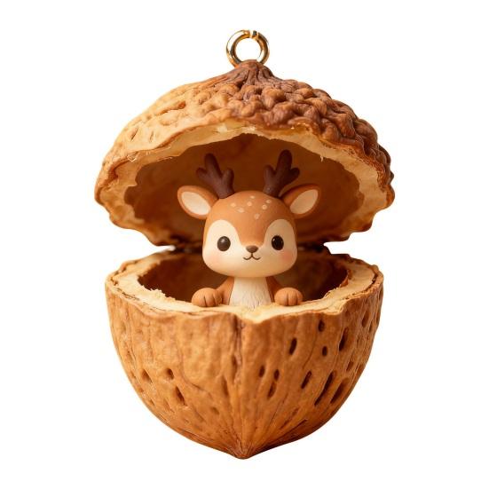 Forest Animal Acorn Ornaments Cozy Forest Christmas Ornaments 2D Acrylic Pine Cone Animal Hanging Decoration Woodland Creature Holiday Decor for Xmas