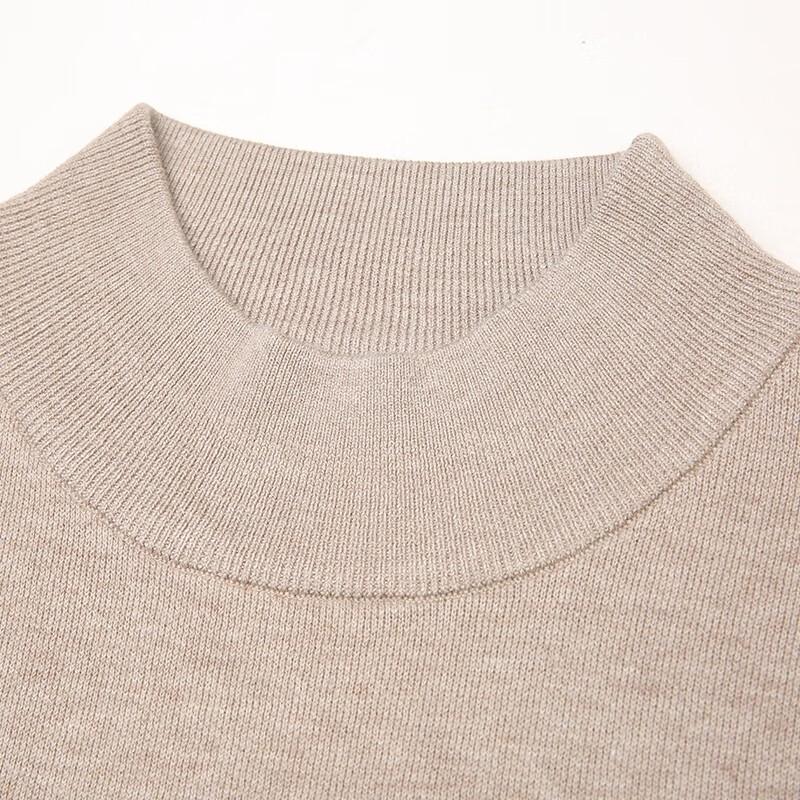 Hengyuanxiang Men's 100% Pure Wool Mock Neck Sweater
