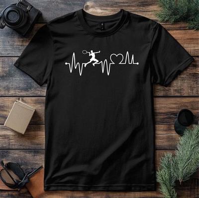Tričko se srdcovým tepem hráče squashe Vtipné sportovní Grafika životní linky EKG Unisex Top