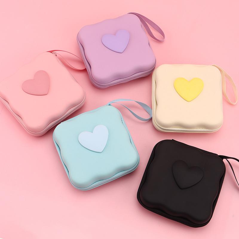 Portable Cable Protector Storage Bag Lovely Heart Knot Travel Storage Bag Cute Cable Charger Protector