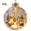 Hanging Ornaments for Tree Lighted Christmas Ball Ornaments, 3D Miniature Scene with Warm LED Indoor Party Supplies Light, Clear Acrylic Bauble