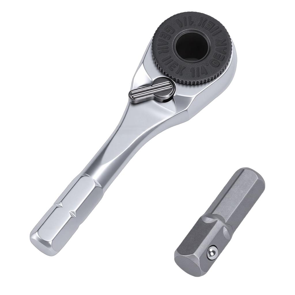 Hex Ratchet Wrench 1 4 Inch Portable Reversible Ratchet Wrench for Car Motorcycle Bike Repair