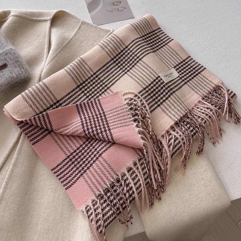 

Autumn Winter Fashion Cashmere Plaid Scarf Men Women Warm Thickening Shawl Neckerchief Scarves Accessories Bufanda Tassel