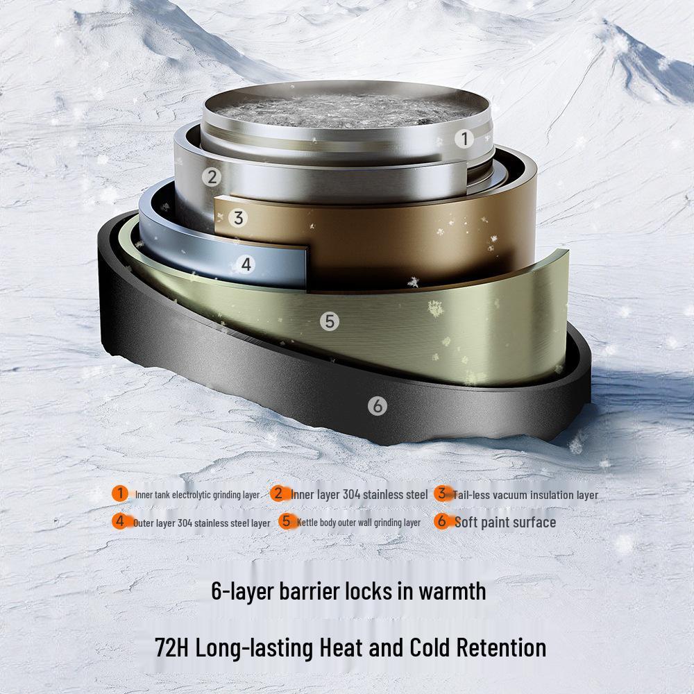 Supor Large Stainless Steel Portable Thermos Flask, Ideal for Outdoor, Household, and Travel Use
