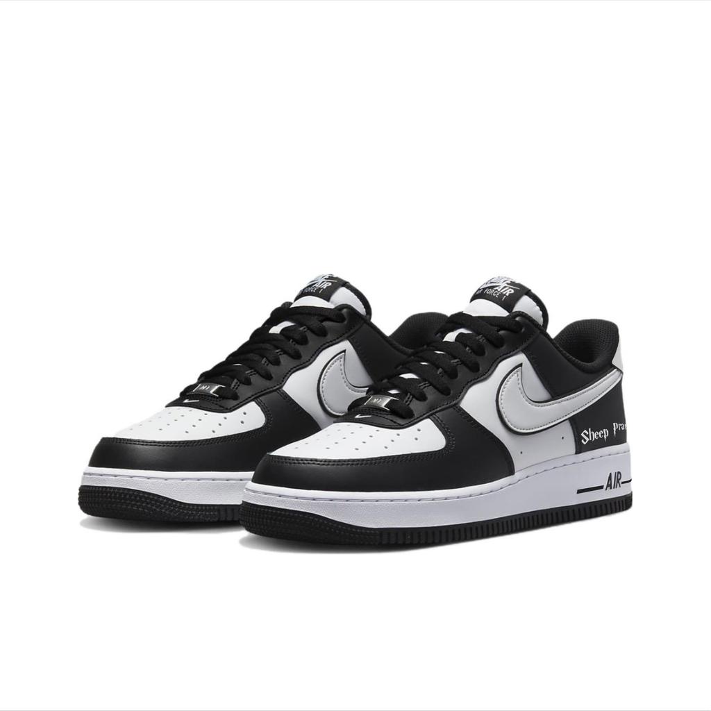 Nike Air Force 1 Slip Resistant Abrasion Resistant Balance Low top Skateboard Shoes Unisex White Black DV0788-001(Team384-A)