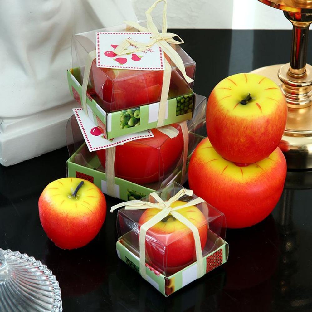3D Apple Candle Aromatherapy, Christmas Gift Ping An Fruit Christmas Candle Simulation Apple Creative Candle Birthday Gift