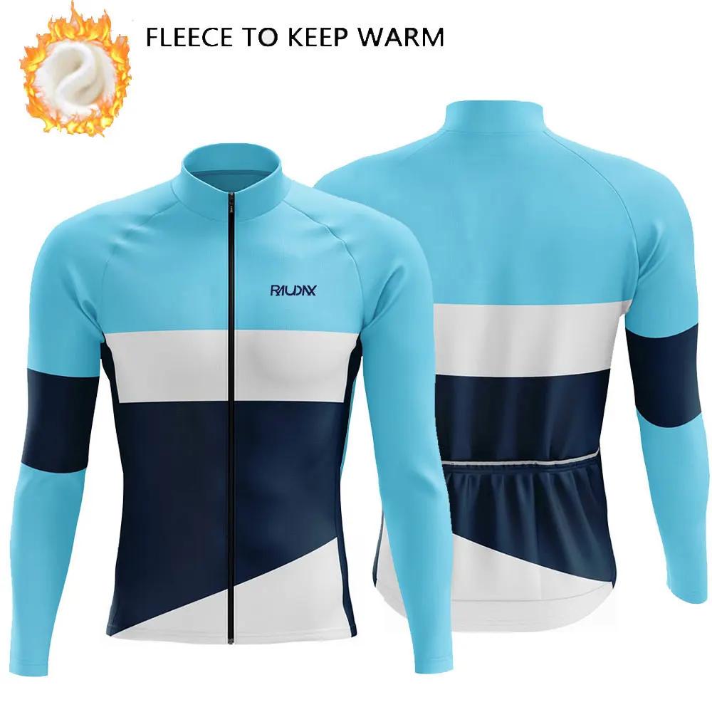 

RAUDAX 2026 New Men Winter Fleece Thermal Long Sleeves Cycling Jersey Set Outdoor MTB Riding Warm Cycling Clothing Ropa Ciclismo 5XL