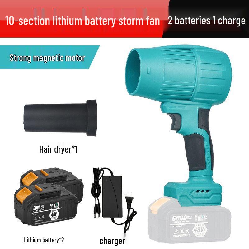 High-Power Brushless Ducted Turbo Fan Hair Dryer with Lithium Battery