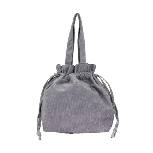 Sifre 2-Way Drawstring Tote Bag 6038 B155 Corduroy Face Gray