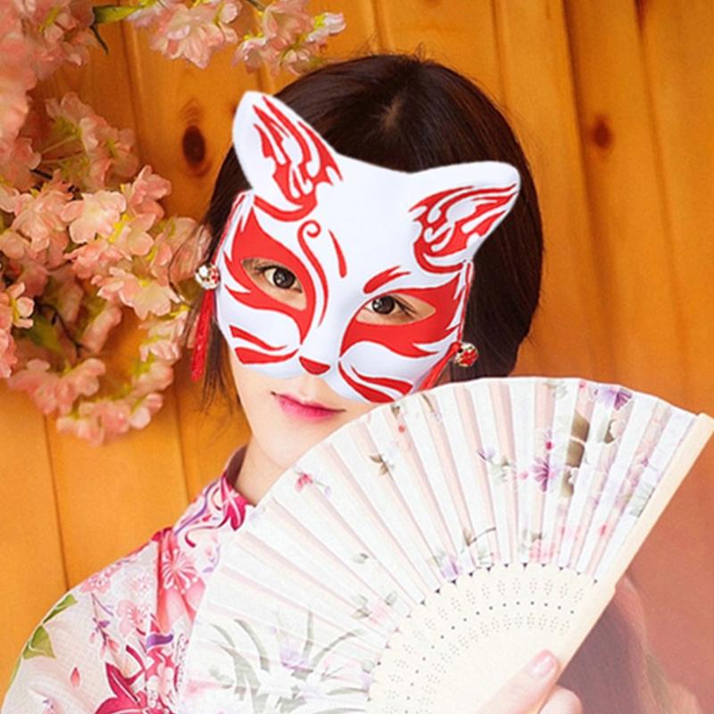 Exquisite Fox Mask Anime Half Face for Cat Mask Halloween Party Mask Halloween Christmas Masquerade Cosplay Props for Un