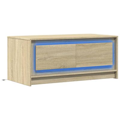 LED Coffee Table Sonoma Oak Effect Particleboard
