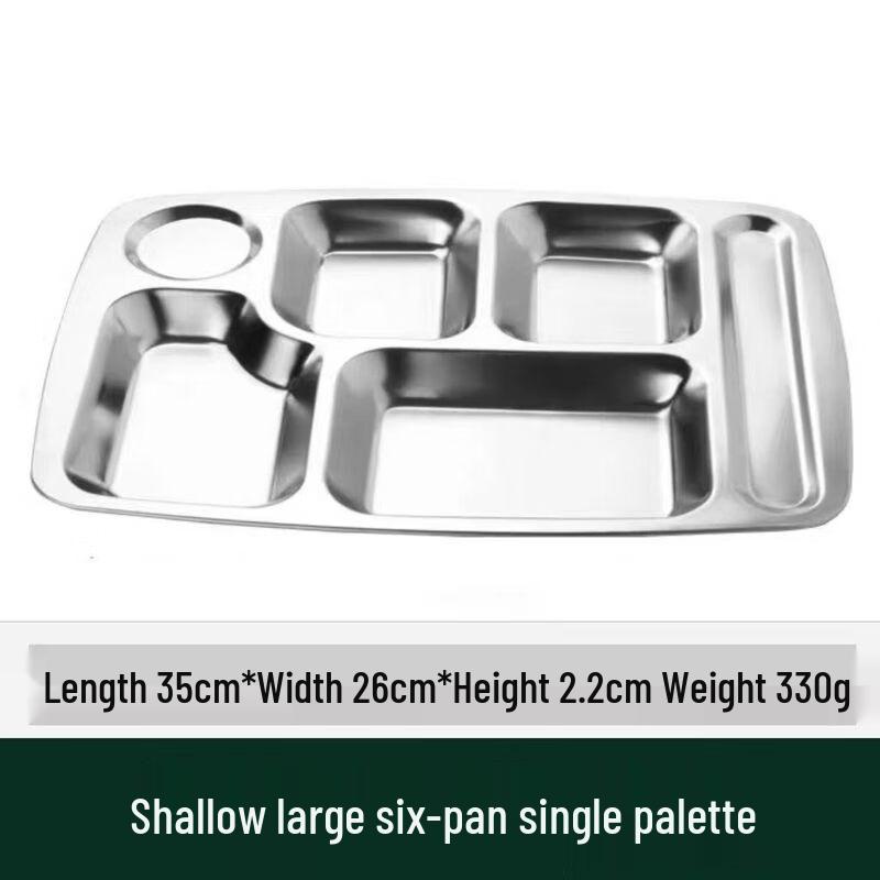 304 Stainless Steel 5-Compartment Divided Lunch Tray