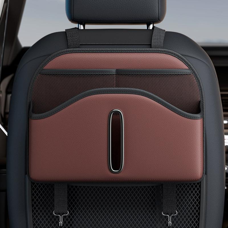 Car Tissue Holder Back Seats Organizers PU Leather Storage with Cup Holder Multifunction Car Back Seats Organizers for C