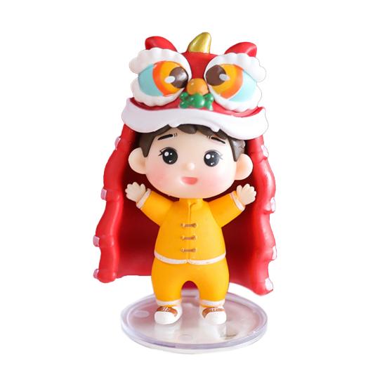 

Lion Dance Doll Vivid Decorating Cute Crafts Hand Puppet Lion Dancing Toy for Kids Boy