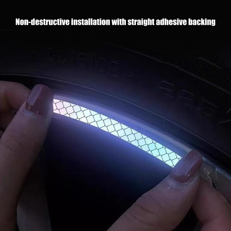 20pcs Adhesive Reflectors Sticker Door Handle Safety Warn Sticker Waterproofed for Road Marking