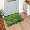 1pc, 2D Flat Printing, Cactus and Succulent Plant Pattern Indoor Doormat, Non-Slip Machine Washable Easy-to-Clean Polyester Mat, Suitable for Home and