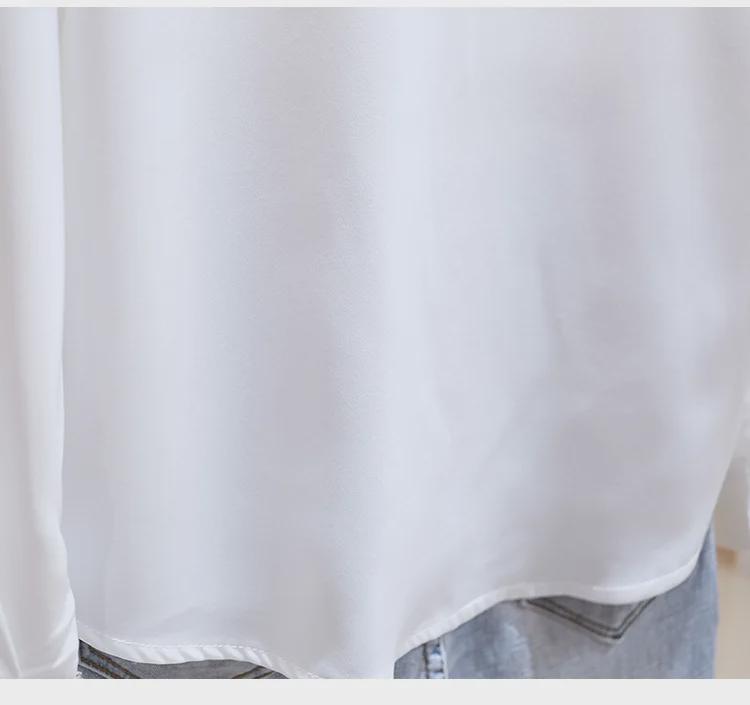 Elegantní dámská saténová šifonová košile s kovovými knoflíky - Volné dlouhé rukávy & Slim fit