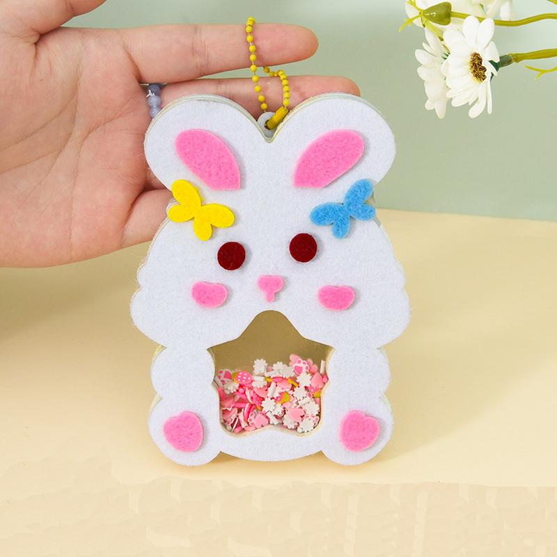 4Pcs Shaker Puzzle Toys Cartoon Non Woven Shake Pendant Diy Material Kits For Kids Easy To Paste Accessories Handmade Crafts