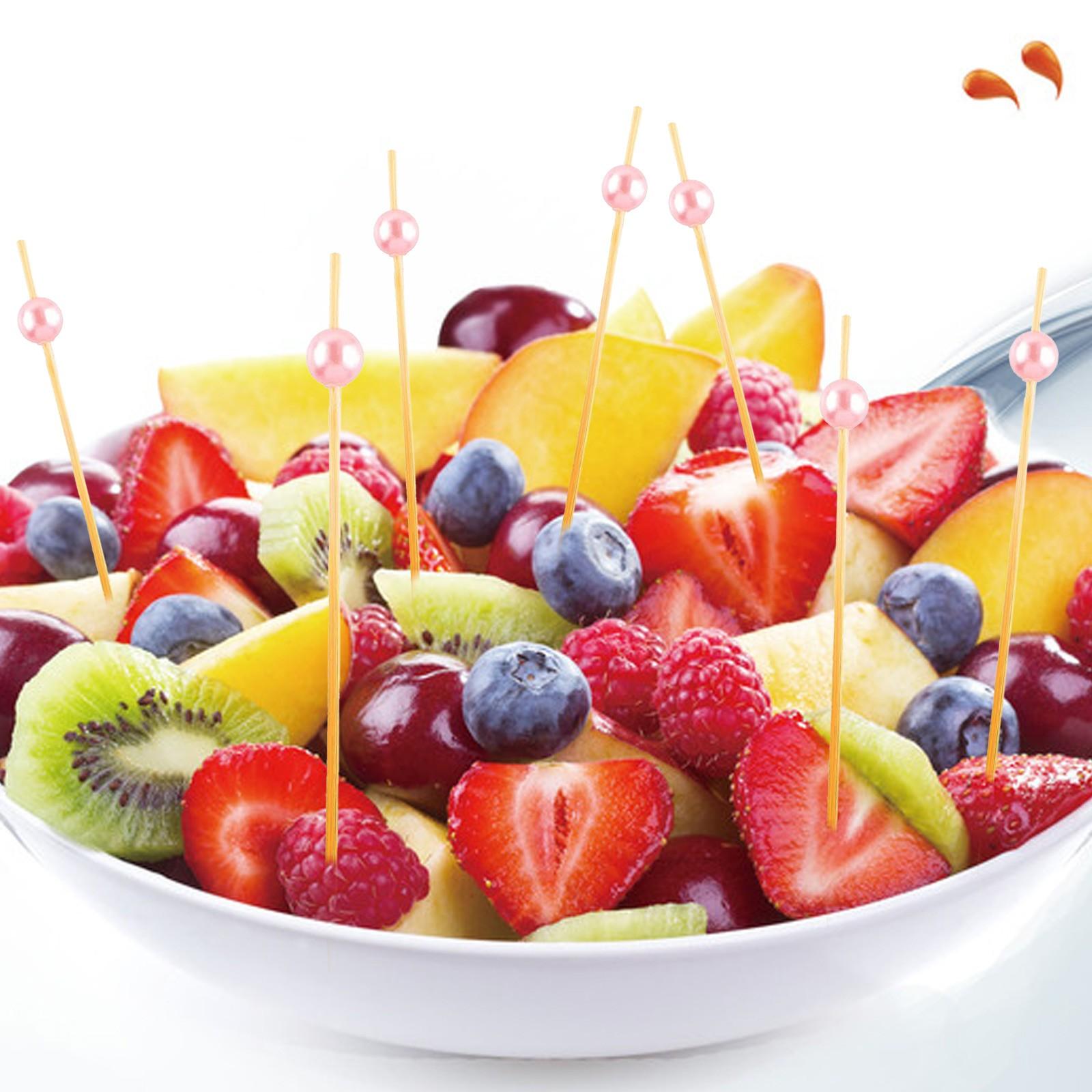 

100 шт./компл. Коктейльные палочки Фруктовый знак Фруктовые палочки 12 см бамбуковые