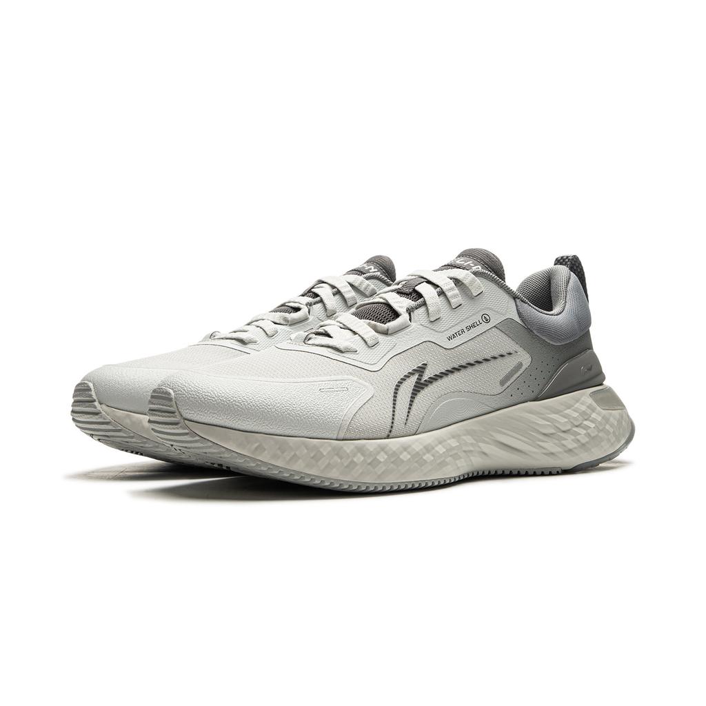 Li Ning Προστατευτικό Cloud Άνετο Ευέλικτο Συνθετικό Δέρμα Αντιολισθητικό Ανθεκτικό στη Φθορά Χαμηλό Casual Παπούτσια Τρεξίματος Ανδρικό Sneaker Γκρι AGLU251-2