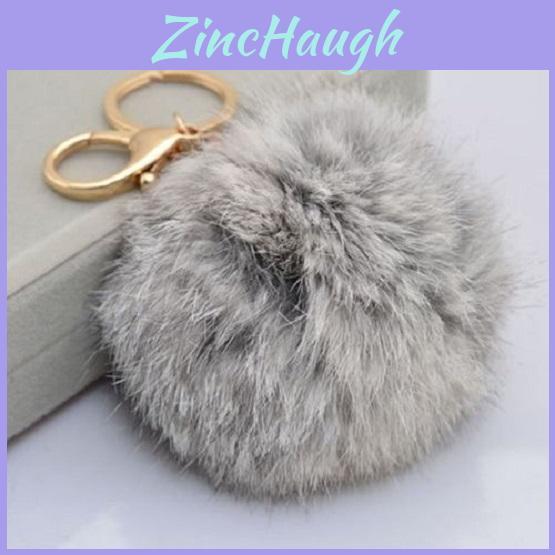 Delightful Soft Cute Rabbit Fur Ball Pompom Key Chain Perfect For Fashionable Bags