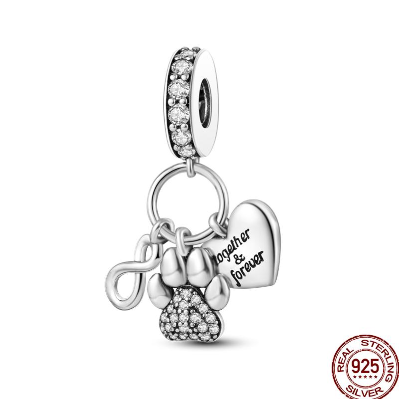 Kupferfeder Niedliches Haustier Tier Blume Perlen Anhänger Spacer Perlen Geeignet Passform Pan Original Armband Schmuck Geschenk