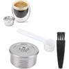 Reusable Coffee Capsules, Stainless Steel Delta Q Espresso Pods Foil Lids For Delta Q Coffee Pods Coffee Pod With Spoon Brush Fit For Q Ndiq7323