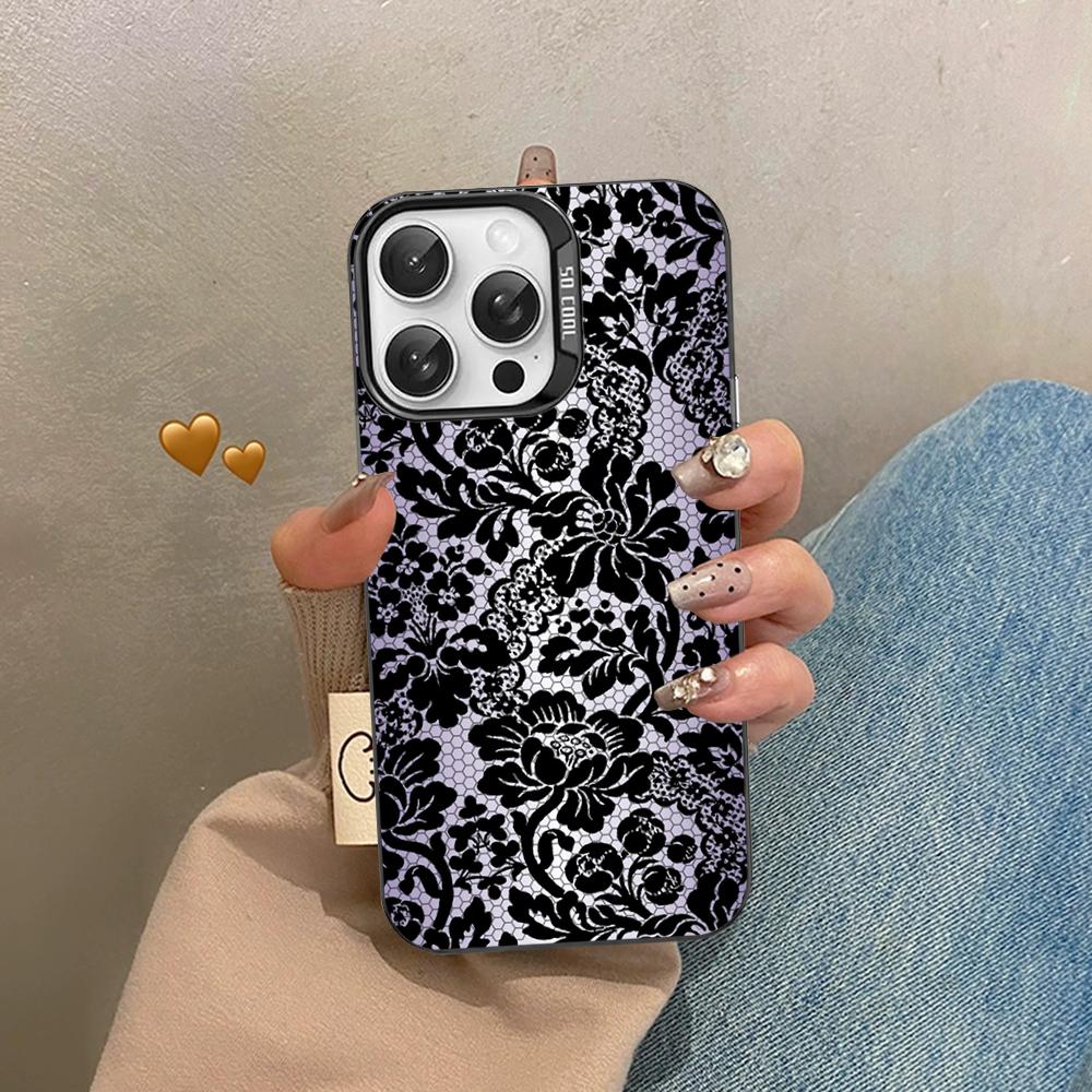 Lace Style Cool Girl Phone Case For IPhone 16 15 14 13 12 11 Pro Max X XR XSMAX 8 7 Plus Matte Shockproof Back Cover