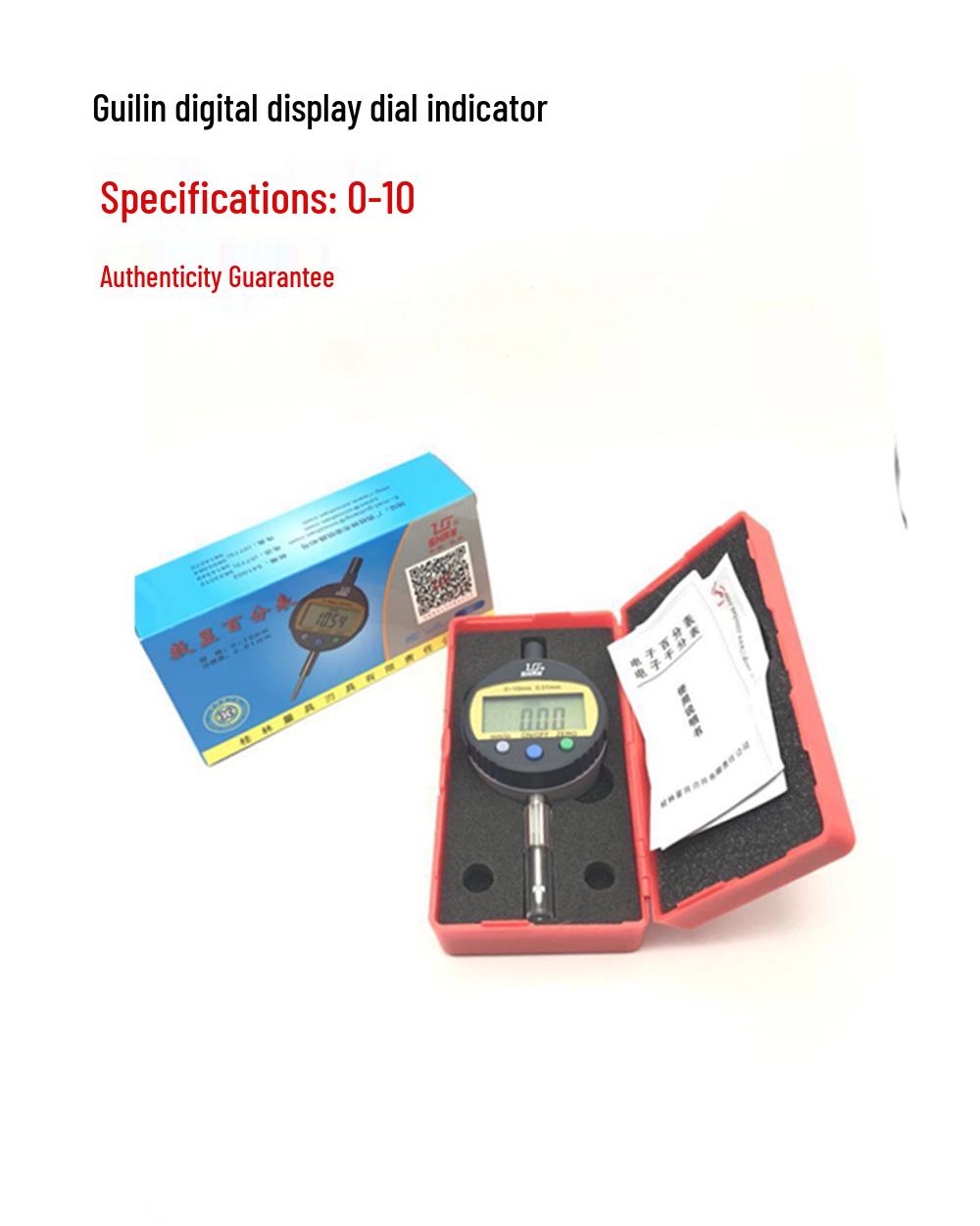 Guilin Digital Electronic Dial Indicator 0-50MM with 0.01 Accuracy 0-10mm