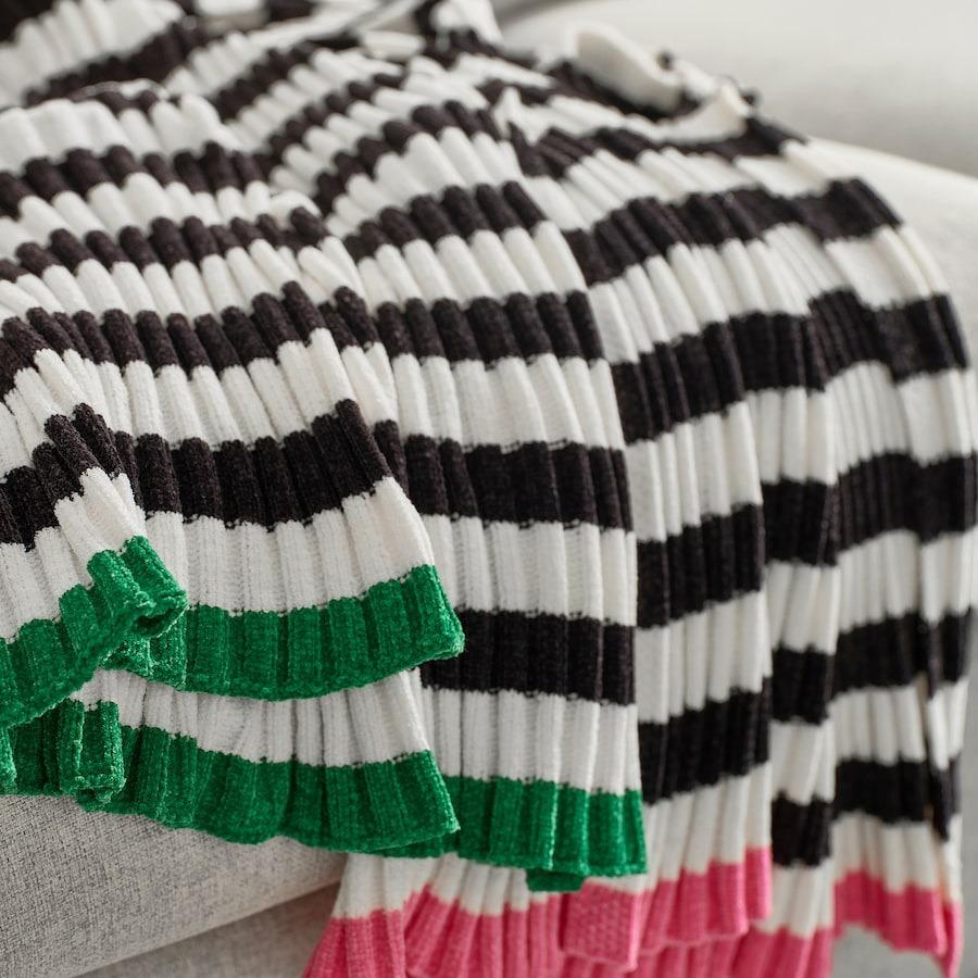 Plaid schwarz-weiß, MOSSMOTT Überwurf Schwarz/Weiß, IKEA