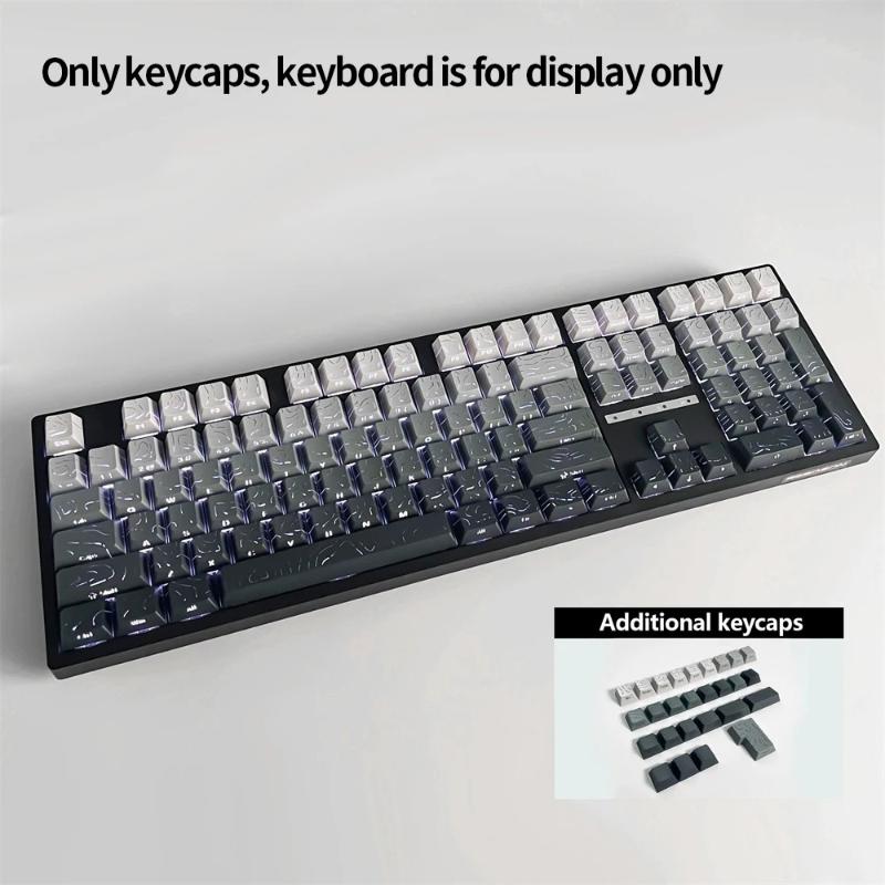 Xiaomi Gradient Green Grape Side Print RGB Backlit Keycap 135 Keys Double Shot PBT Keycaps Cherry Profile for MX Switch Gaming Keyboard