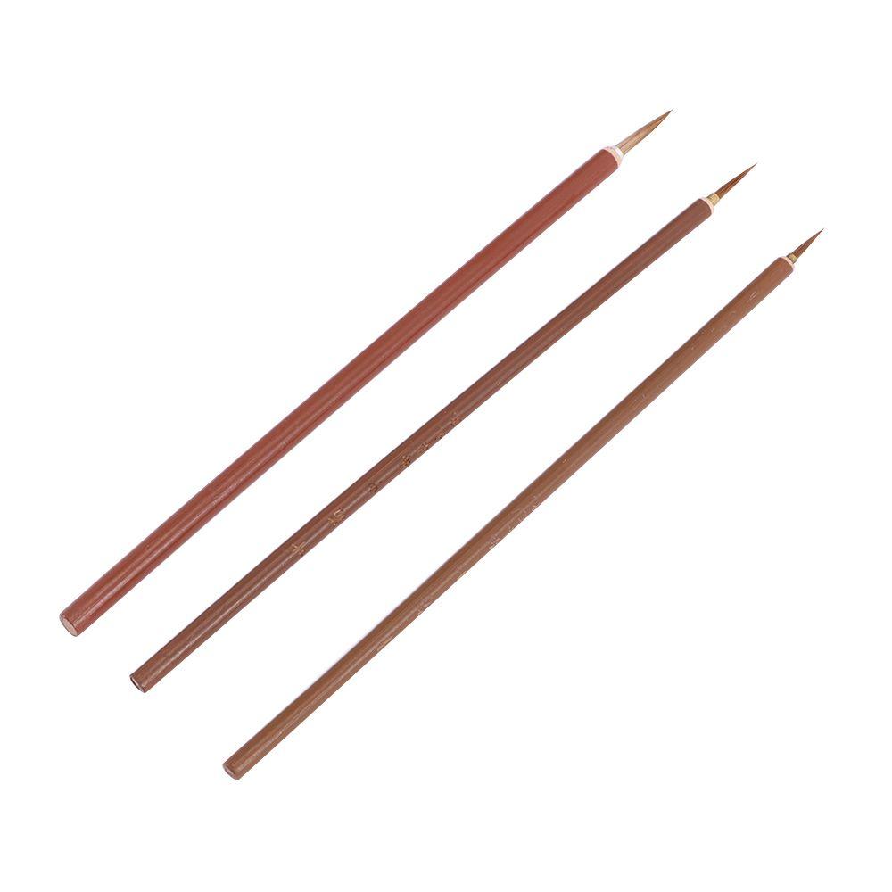 3pcs Chinese Calligraphy Painting Paint Brush Hook Line Pen Art Stationary Drawing Supplies