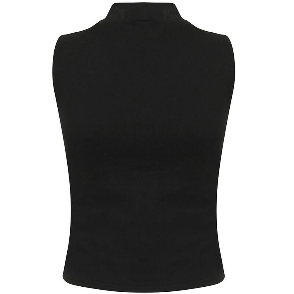 Skinni Fit Womens/Ladies High Neck Crop Sleeveless Vest Top