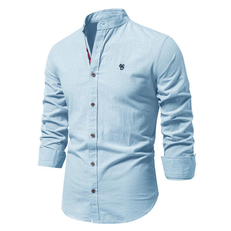Men's Cotton-Linen Casual Long-Sleeve Shirt - Japanese Style