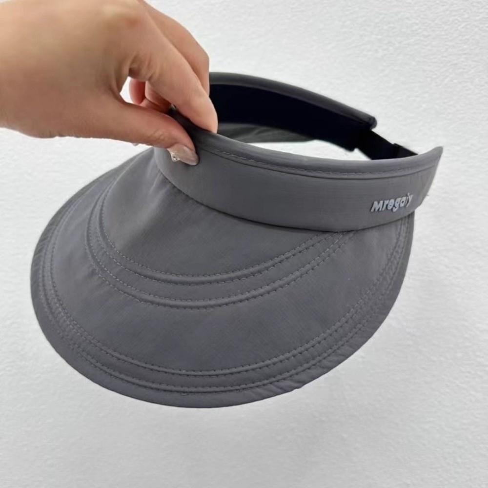 

Summer Wide Brim Empty Top Hat UV Protection Solid Color Sun Hat Foldable Breathable Sun Protection Hat сірий