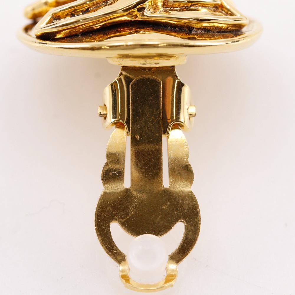 CHANEL COCO Mark Earring vintage Plated Gold 21.1g Women Used