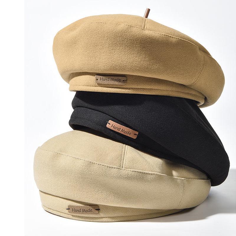 Beret Women Autumn And Winter Japanese Style Large Head Circumference Ins Network Celebrity Face Small Octagonal Painter Hat