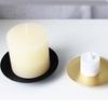 Black Golden Iron Candle Holders for Pillar Candle and Incenses Cones for Weddings and Home Decoration