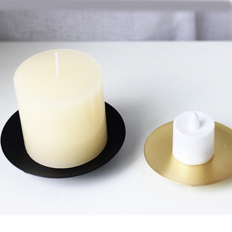 Black Golden Iron Candle Holders for Pillar Candle and Incenses Cones for Weddings and Home Decoration
