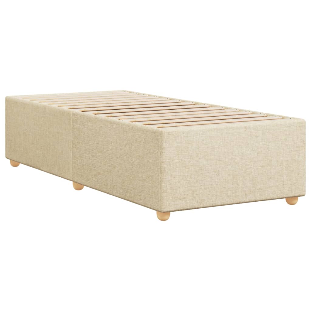 Bed Frame without Mattress Cream 80x200 cm Fabric