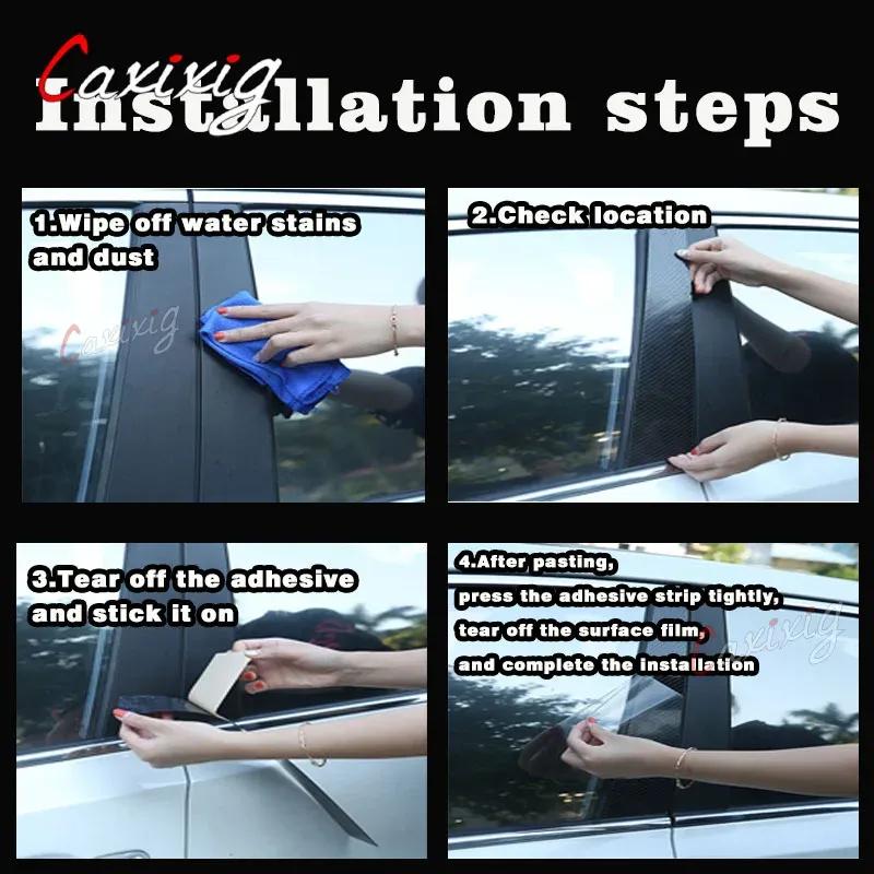 For Ford Explorer 2011 2012 2013 2014 2015 2016 2017 2018  6Pcs Car Door Window Pillar Posts Trim Covers Decorative Sticker