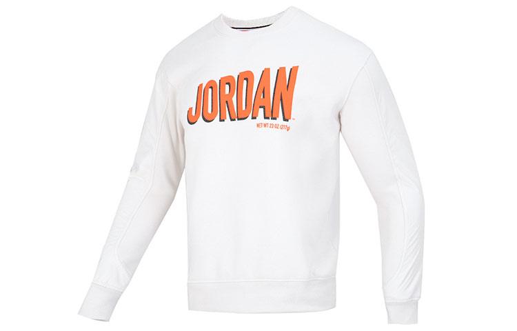 Мужские свитшоты Jordan Flt Mvp Gfx Flc Crew Белый Круглый вырез Утепленные Обычные DV7589-030 M
