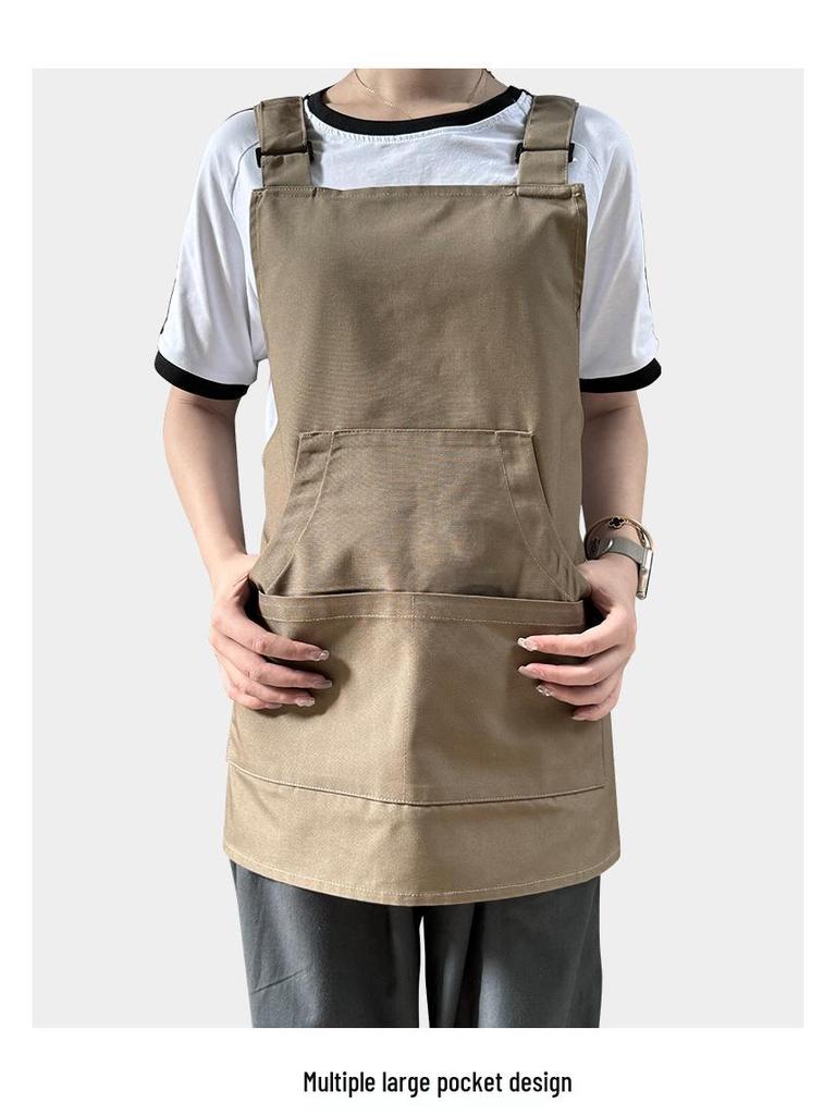 Custom Logo Waterproof Canvas Apron for Kitchen, Coffee, Pet, and Barber Shops