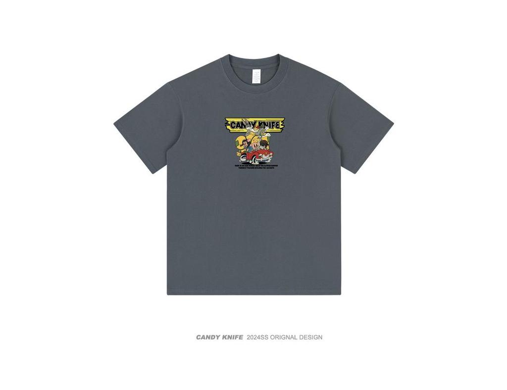 Trendy Streetwear Cartoon Print Hip-Hop Unisex T-Shirt: Versatile Short Sleeve Casual Top