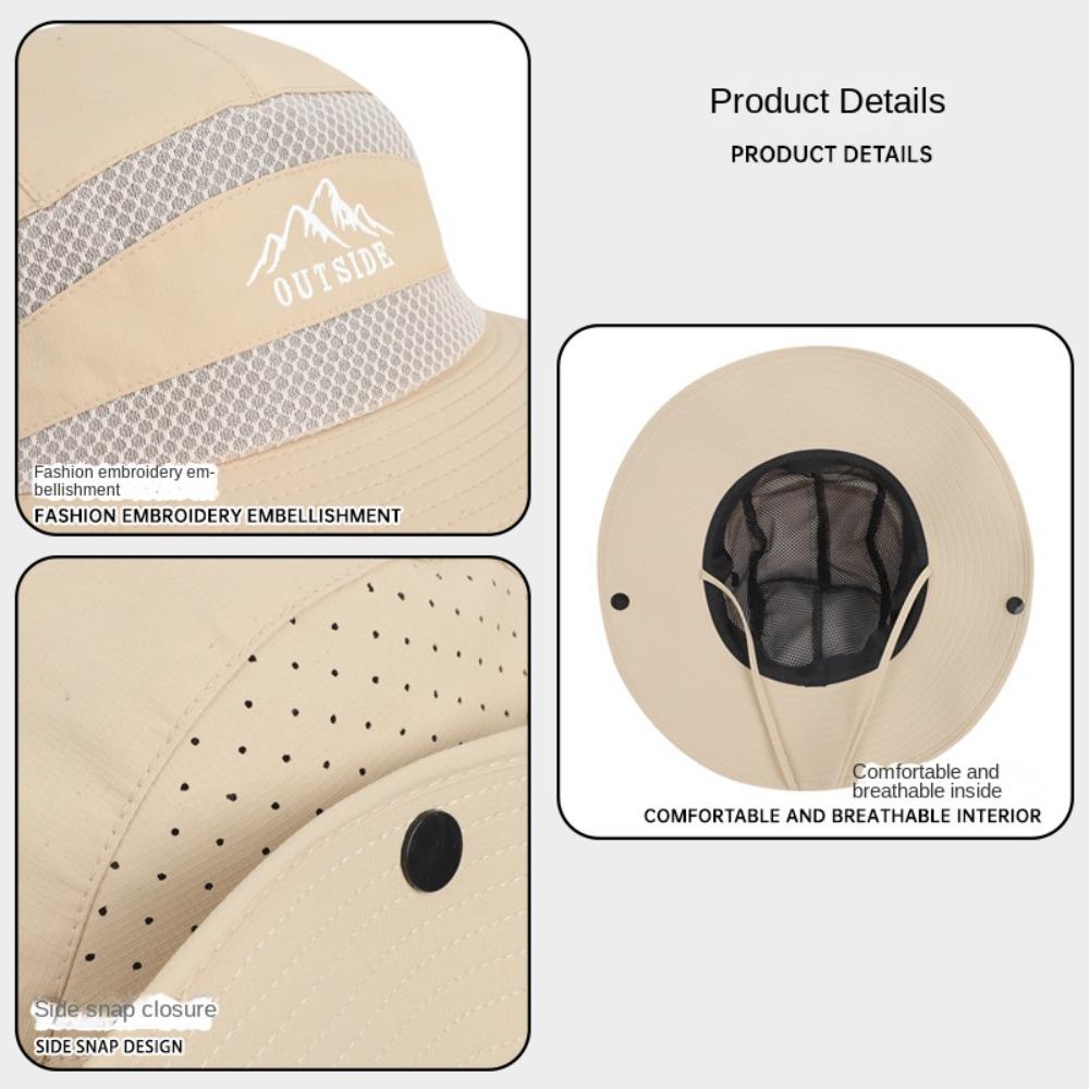 Quick-dry Men Fisherman's Hat Nylon Sun Hat Simple Folding Bucket Hat Summer