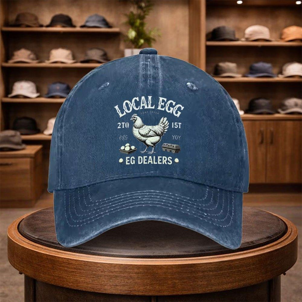 Local Egg Dealer Printed Baseball Cap Casual Duckbill Cap Fashion Hat Outdoor Adjustable Leisure Cap Suitable for All Seas